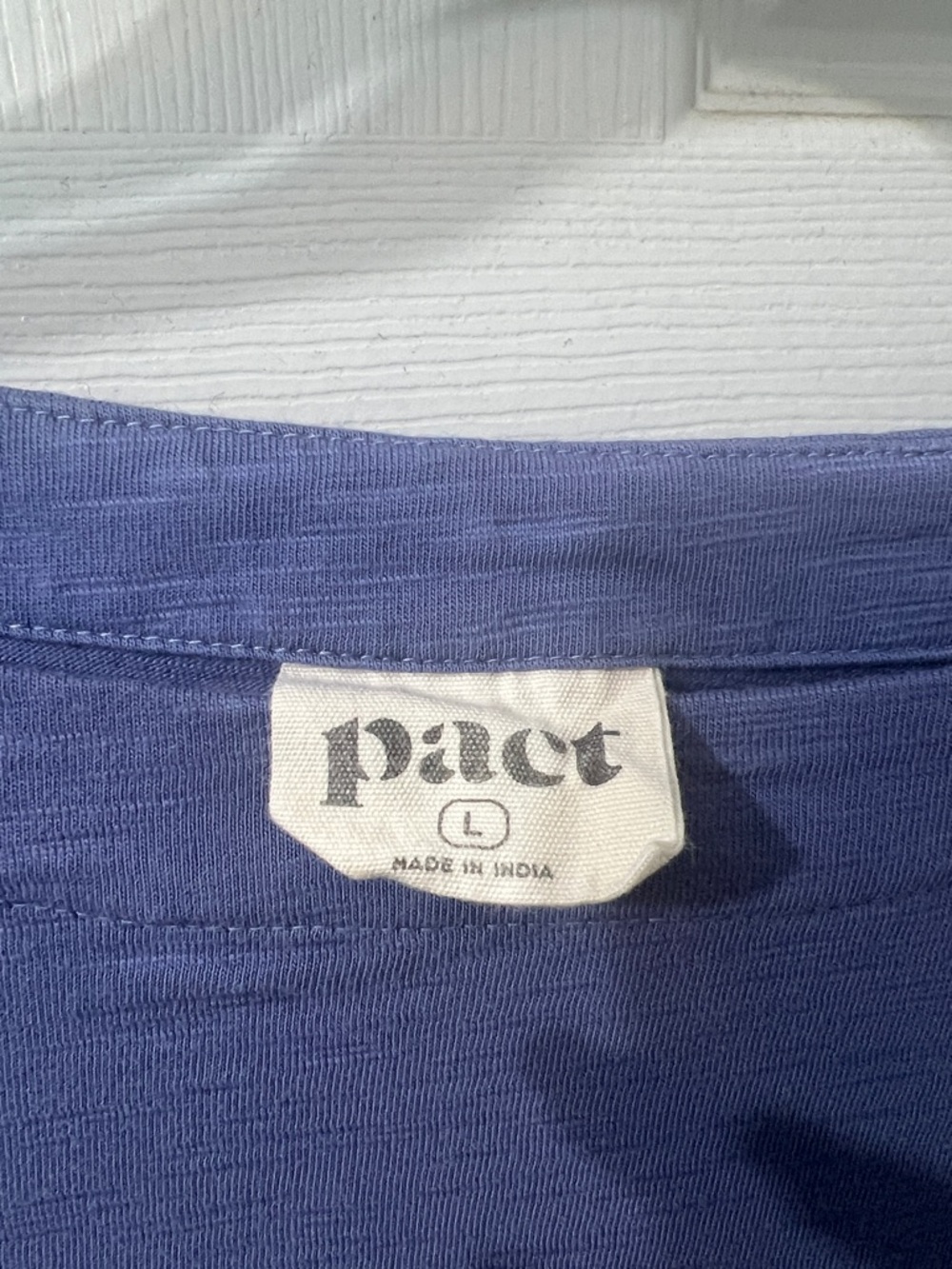 Pact Women's Boatneck 3/4 Sleeve Top - Periwinkle Blue - Picture 2 of 3